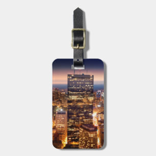 Overview of Boston at night Luggage Tag