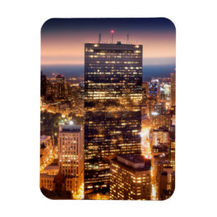 Overview of Boston at night Magnet