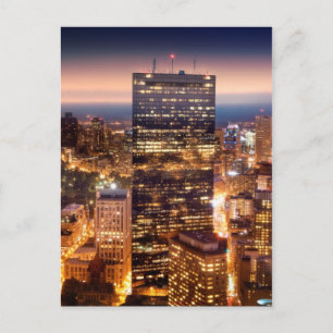 Overview of Boston at night Postcard