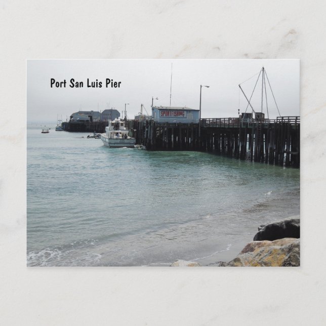 Overview of Harford Pier, Port San Luis, Avila Postcard (Front)