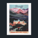 Overview of the Banff Springs Hotel Poster Postcard<br><div class="desc">Banff,  Alberta,  Canada - Overview of the Banff Springs Hotel Poster - Banff,  Alberta,  Canada  was created in 1939. This image depicts scenes from Banff,  Alberta,  Canada.</div>