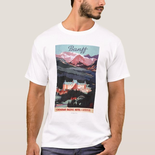 Overview of the Banff Springs Hotel Poster T-Shirt (Front)