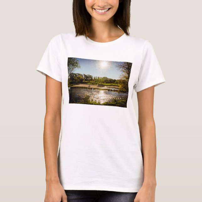 Overview Of The Banks Of A River With Clear Sky T-Shirt (Front)