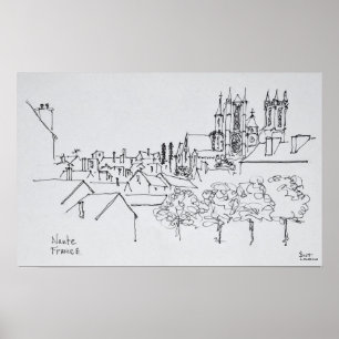 Overview of the City   Nantes, France Poster