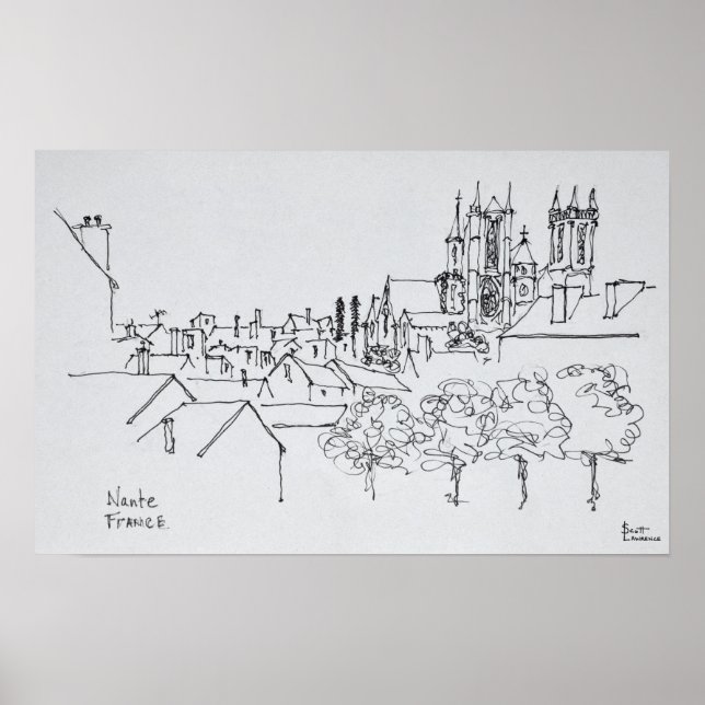 Overview of the City | Nantes, France Poster (Front)