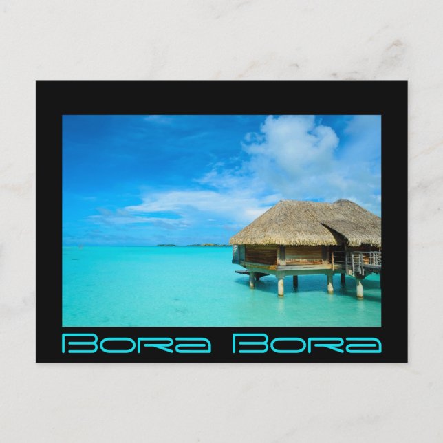Overwater bungalow on Bora Bora postcard (Front)