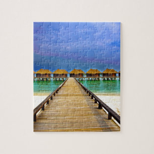 Overwater bungalows at Sheraton Maldives Jigsaw Puzzle