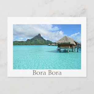 Overwater resort and lagoon on Bora Bora Postcard