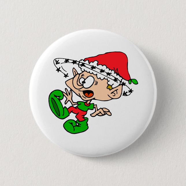 Overwhelmed Elf 6 Cm Round Badge (Front)