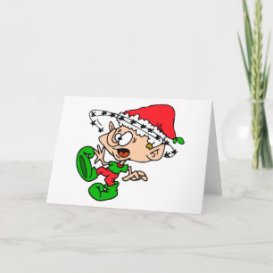 Overwhelmed Elf Xmas Holidays Christmas Holiday Card