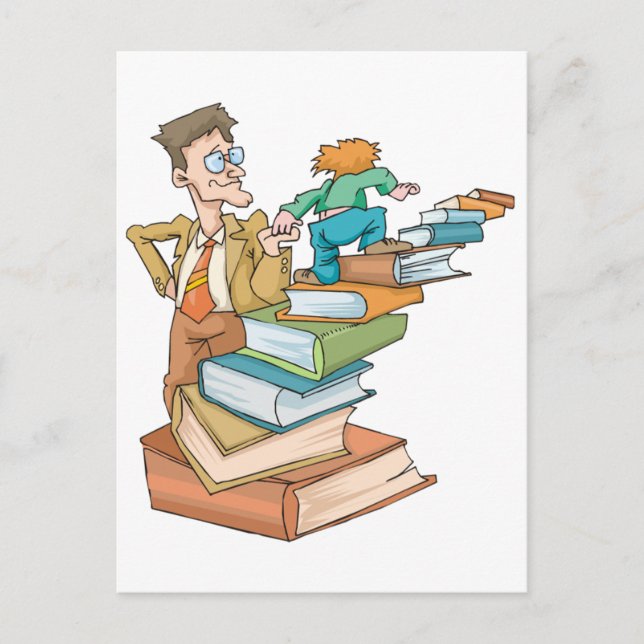 Overwhelmed Teacher Postcard (Front)