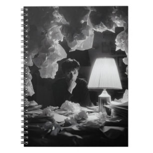 Overwhelmed Writer Black White Chaos Notebook