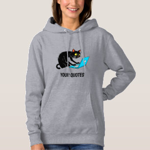 Overworked Cat Typing on Laptop Hoodie
