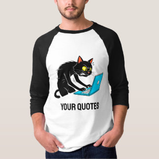 Overworked Cat Typing on Laptop T-Shirt