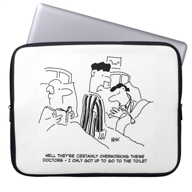 Overworked Doctors. Hospital Junior Doctor Laptop Sleeve (Front)