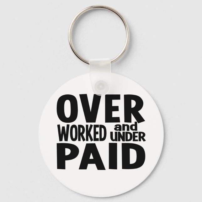 Overworked key chain, customisable ring (Front)