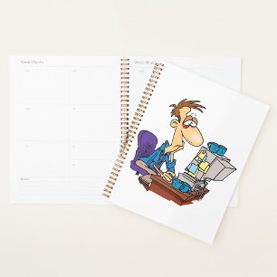 Overworked Office Worker Funny Tired Employee Planner