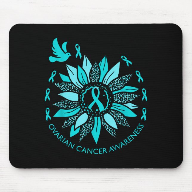 Ovian Cancer Awareness Teal Ribbon Suprt Squad Wom Mouse Pad (Front)