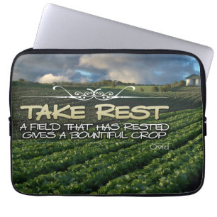 Ovid Inspirational Quote "Take rest" Laptop Sleeve