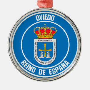 Oviedo Round Emblem Metal Ornament