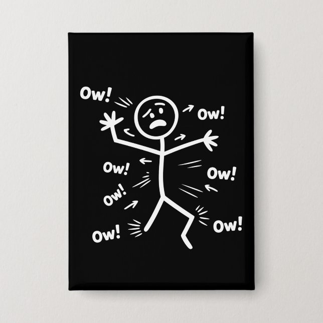 Ow Ow Ow Comedy Stick Character Funny Chronic Pain (Front)