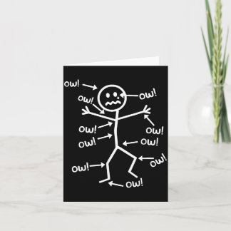 Ow Ow Ow Comedy Stick Character Funny Chronic Pain Card