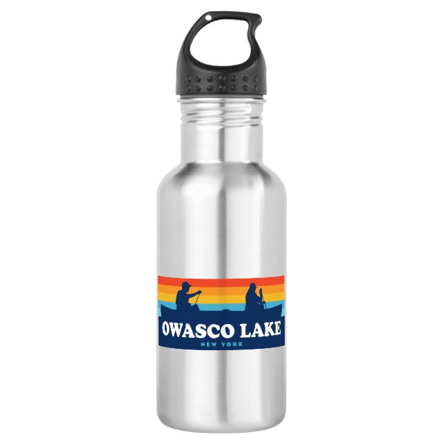 Owasco Lake New York Canoe 532 Ml Water Bottle (Front)