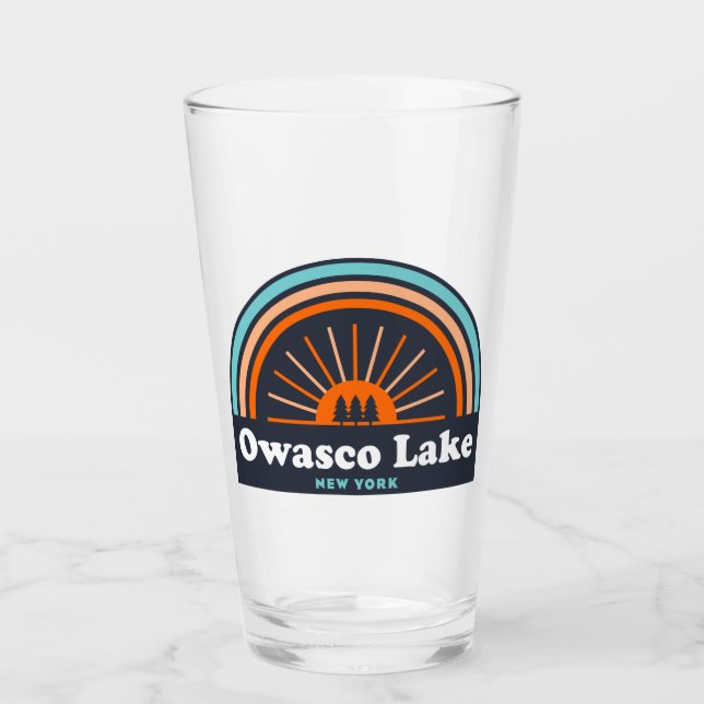 Owasco Lake New York Rainbow Glass (Front)