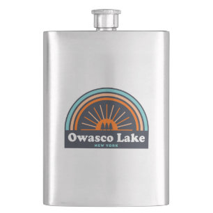 Owasco Lake New York Rainbow Hip Flask