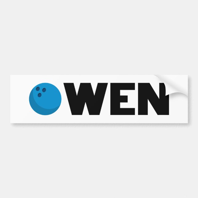 Owen bowling bumper sticker (Front)