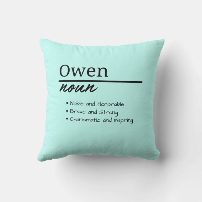 Owen, Boy Personalised Name Definition  Cushion (Back)