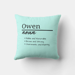 Owen, Boy Personalized Name Definition  Cushion