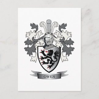 Owen Family Crest Coat of Arms Postcard