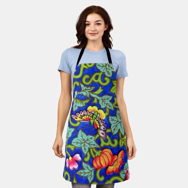 Owen Jones Antique Oriental Butterflies Apron (Worn)