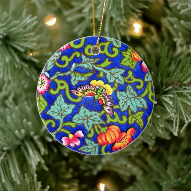 Owen Jones Antique Oriental Butterflies Ceramic Ornament (Tree)