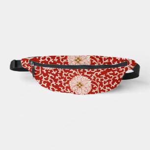 Owen Jones Chinese Ornament Red White Floral Bum Bags