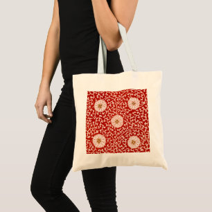 Owen Jones Chinese Ornament Red White Floral Tote Bag
