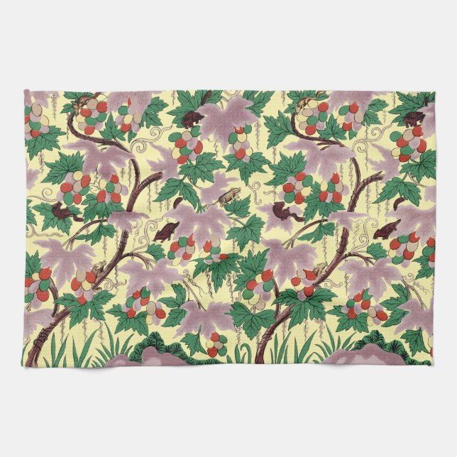 Owen Jones Chinoiserie Botanical Mouse Pattern Tea Towel (Horizontal)