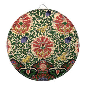 Owen Jones Chinoiserie Red Lotus Floral Art Design Dartboard