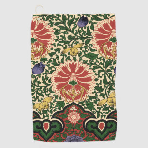 Owen Jones Chinoiserie Red Lotus Floral Art Design Golf Towel
