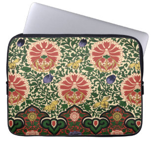 Owen Jones Chinoiserie Red Lotus Floral Art Design Laptop Sleeve