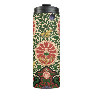 Owen Jones Chinoiserie Red Lotus Floral Art Design Thermal Tumbler