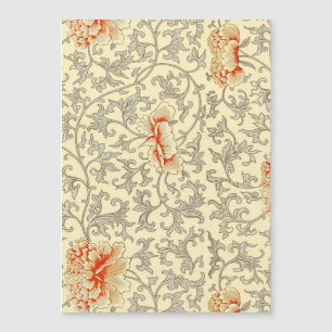 Owen Jones Vintage Pattern: Coral Floral Grey