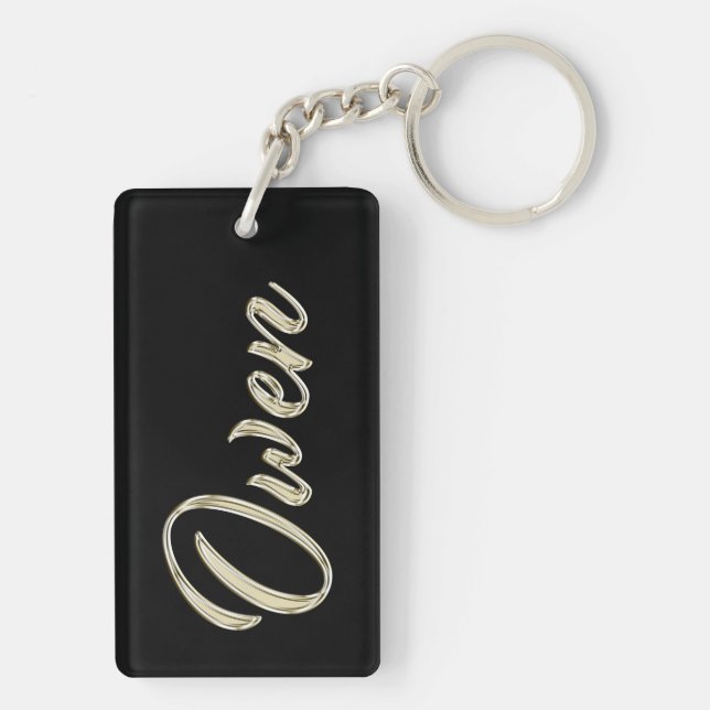 Owen name whitegold key trailer ring (Back)