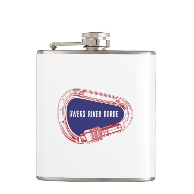 Owens River Gorge Climbing Carabiner Hip Flask (Front)