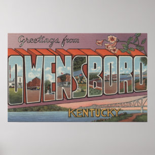 Owensboro, Kentucky - Large Letter Scenes Poster