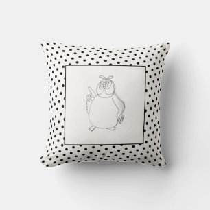 Owl Сartoon Birth Baby Boy for Kids Polka Cushion