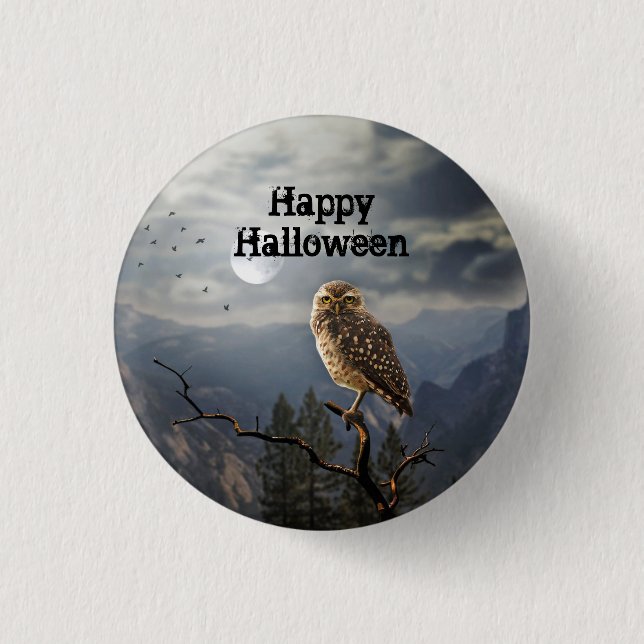 Owl 2 Halloween 3 Cm Round Badge (Front)