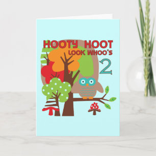 Owl 2nd Birthday T-shirts and Gifts Card
