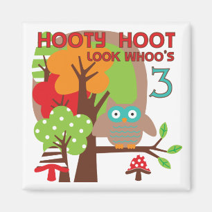 Owl 3rd Birthday T-shirts and Gifts Magnet